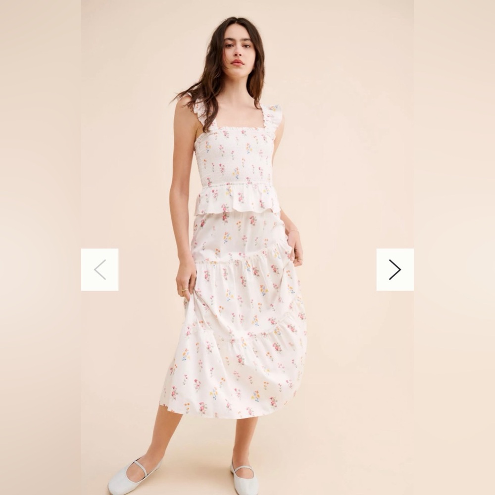 Anthropologie, Rachel Parcell Smocked Flutter Midi Dress